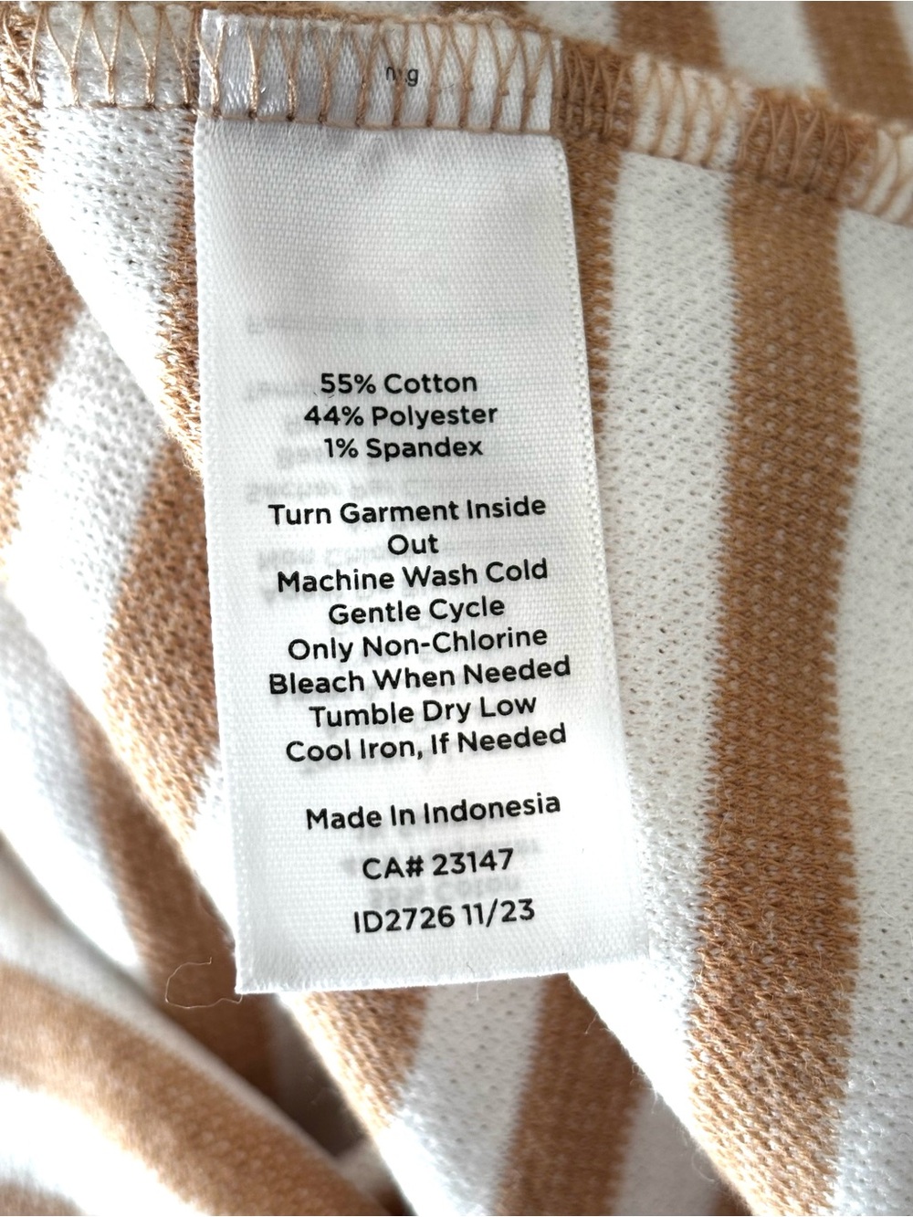 Talbots Sunset Stripe Button Detail Funnel Neck Shell Size Large - Picture 4 of 4